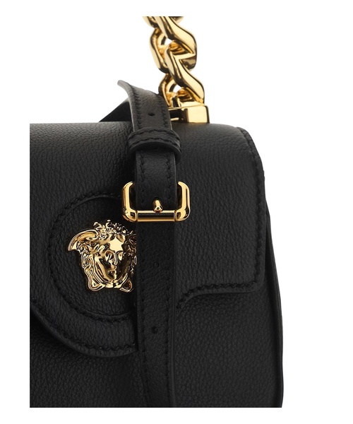 Medusa grained leather top handle bag