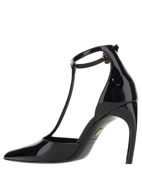 T-strap 85mm patent leather pumps