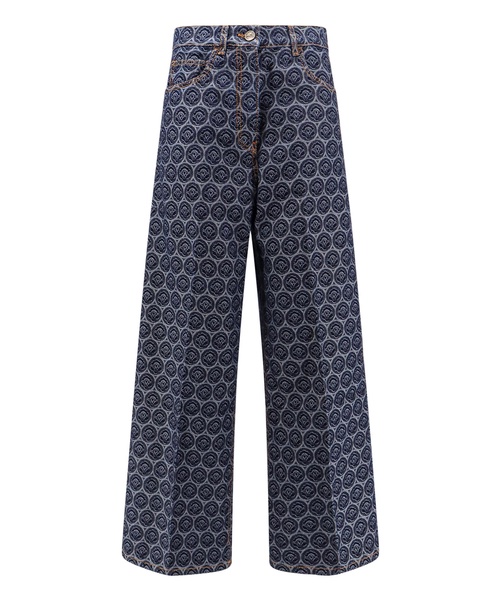 Iconic Motif Wide-Leg Jeans