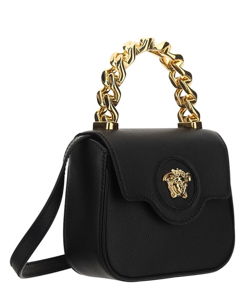 Medusa grained leather top handle bag