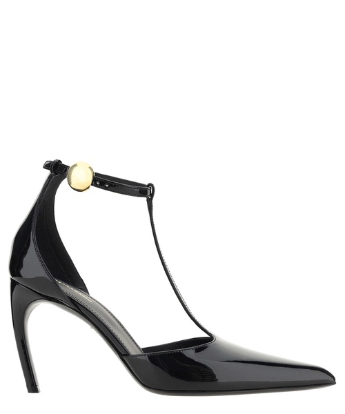 T-strap 85mm patent leather pumps