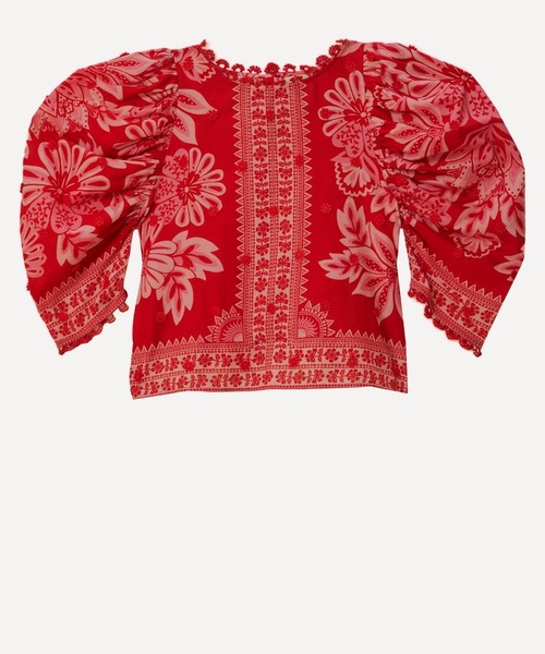 Flora Tapestry Red Blouse