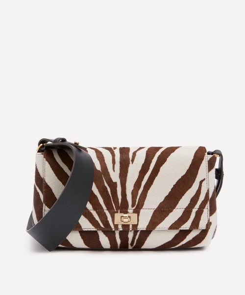 Mortimer Cross-Body Zebra-Print Calf Hair Bag