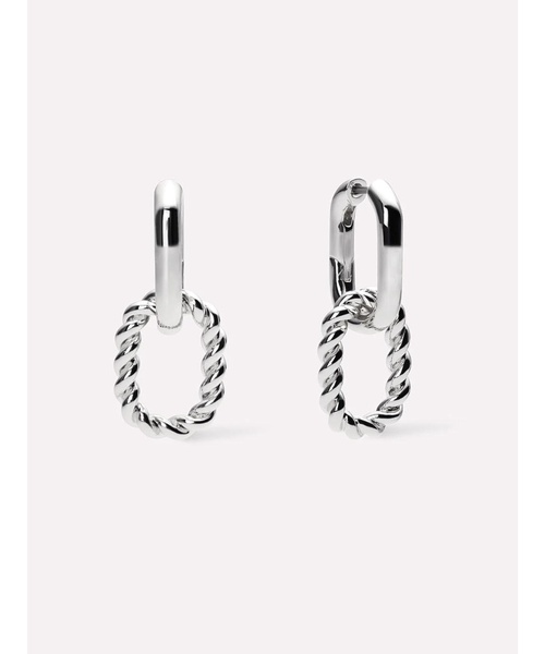 Double Hoop Earrings - Ash Double Silver