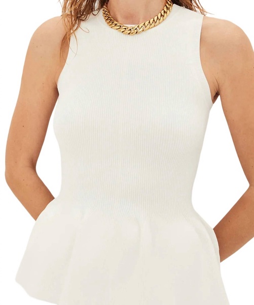 arago peplum top in off-white