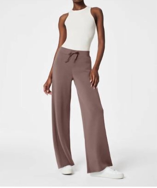 airessentials wide leg pant in smoke