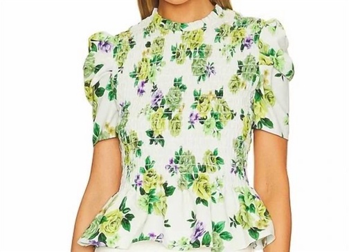 sorrenti top in green floral