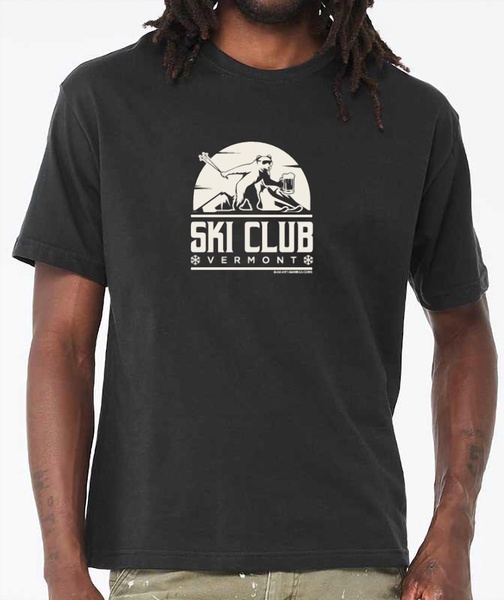 bear ski club t-shirt in dark grey