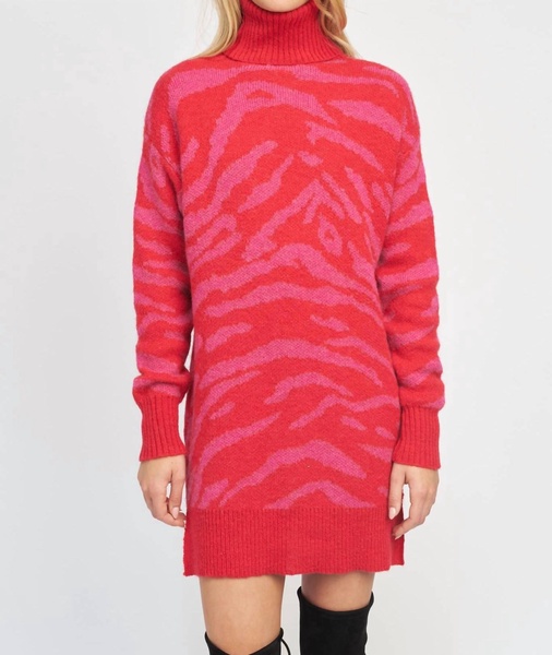 mavis sweater dress in raspberry