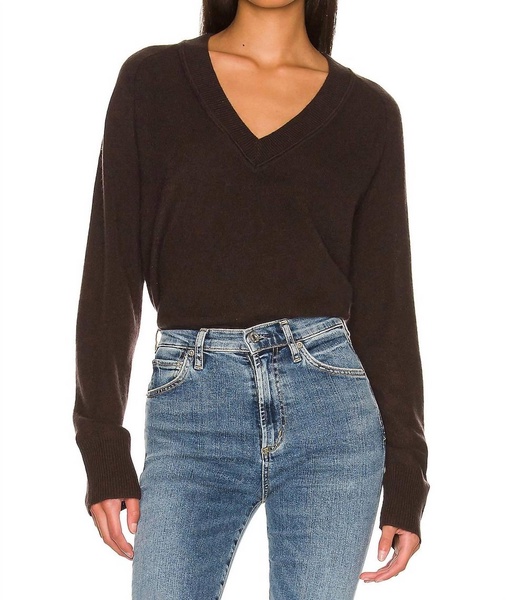 madalene v neck sweater in ganache