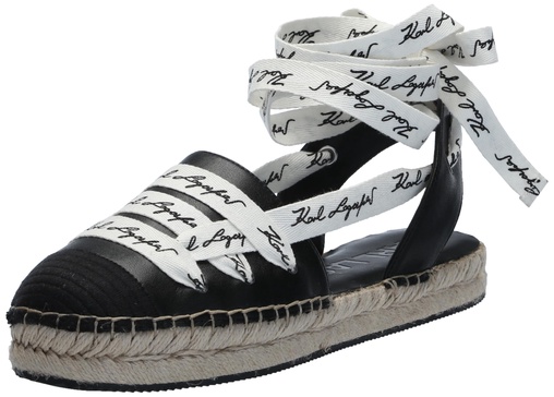 KARL LAGERFELD Women's Mariko-Ankle Wrap Espadrille Platform