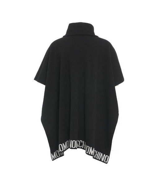 Moschino Logo Intarsia Turtleneck Poncho