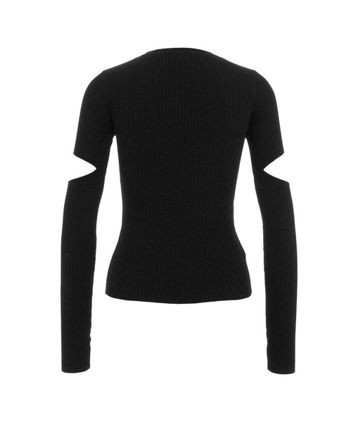 Pinko Cut Out Detailed Ribbed Jumper