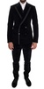 Dolce & Gabbana  Black Velvet Slim Double Breasted Suit