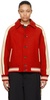 Red Button-Up Bomber Jacket