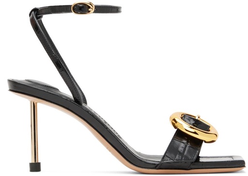 JACQUEMUS High Heel Crossover Strap Sandals with Ankle Buckle - 100MM