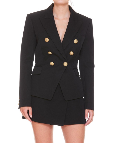 Notched Lapel 6 Button Double-breasted Blazer