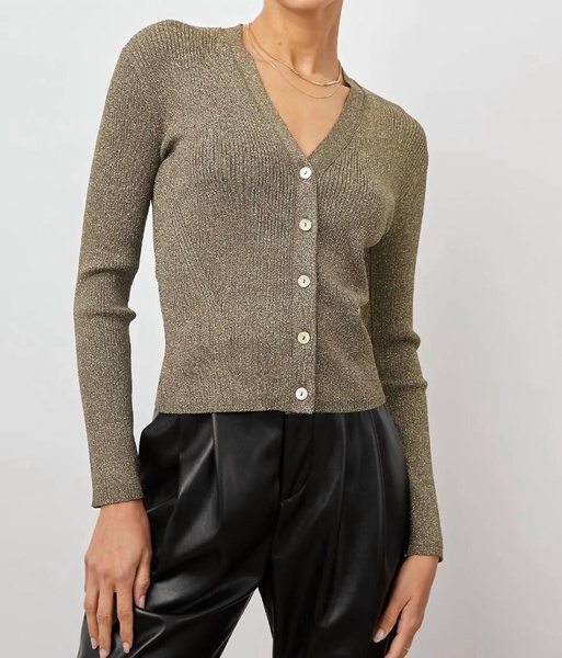 beau sweater in gold lurex