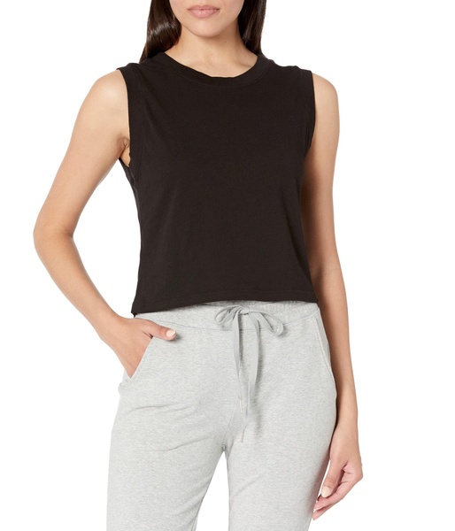 Johnnie Cropped Crew Neck Tank w/Rib Trim