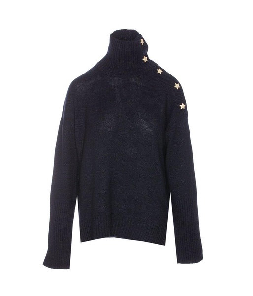 Zadig & Voltaire Alma Star Embellished High-Neck Jumper