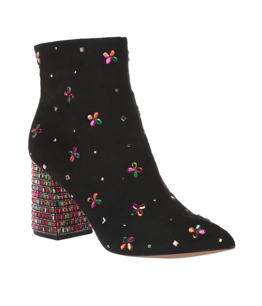 josie rhinestone ankle boots in multi