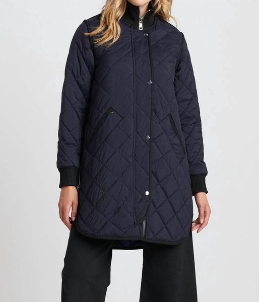 libby quilted coat jacket in navy