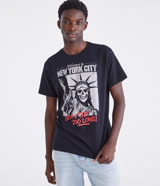 statue of liberty skull graphic tee