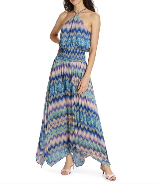 giana dress in spring navy multi