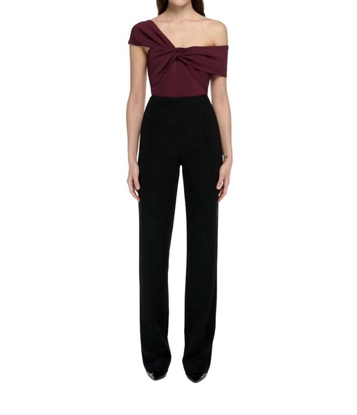 assymetric stretch cady top in maroon