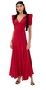 Red Short Sleeve Silk Crepe Bias Dress With Black Velvet Bows