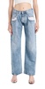 Straight Jeans with Contrast Pockets