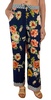 floral border split pant in multi