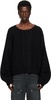 Black Cable Knit Crewneck Sweater