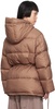 Brown Hooded Down Jacket