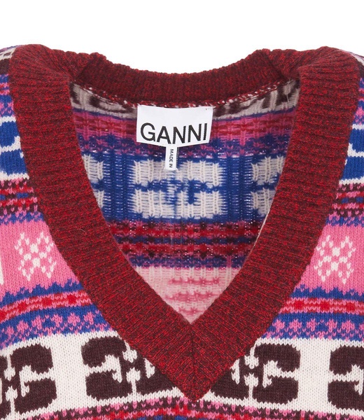 Ganni Logo Wool Mix Vest