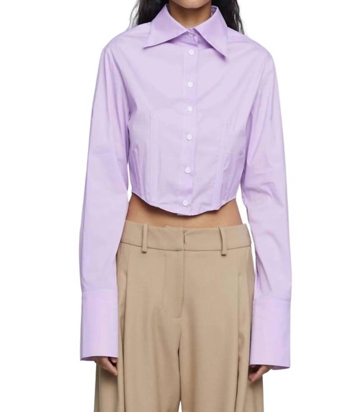 frankie shirt with top stitch in lavender