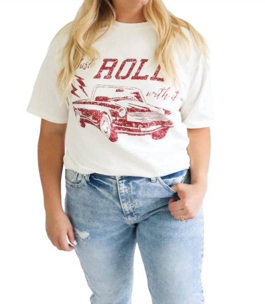 roll with it tee in white