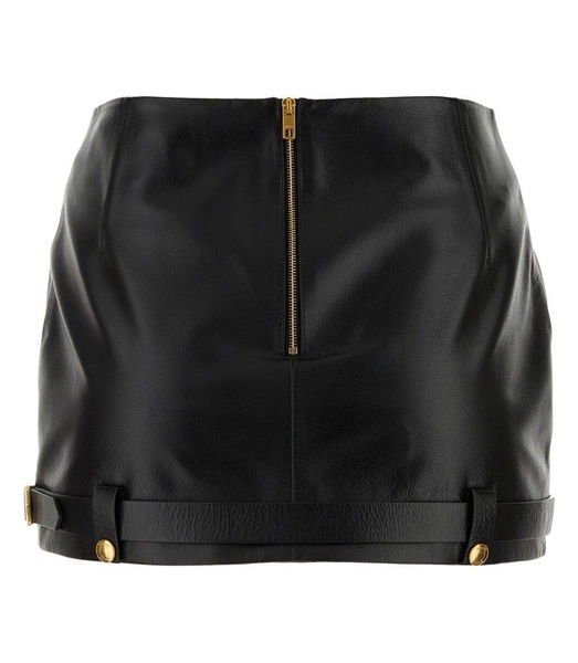 Bally Logo Plaque Straight Hem Mini Skirt