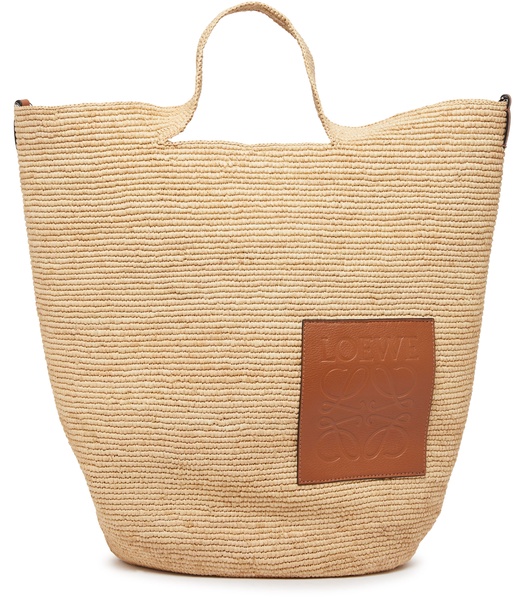 Large raffia basket Slit