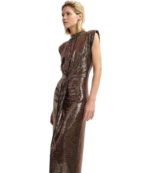 Essentiel Antwerp  Gonnak Gold Midi Dress