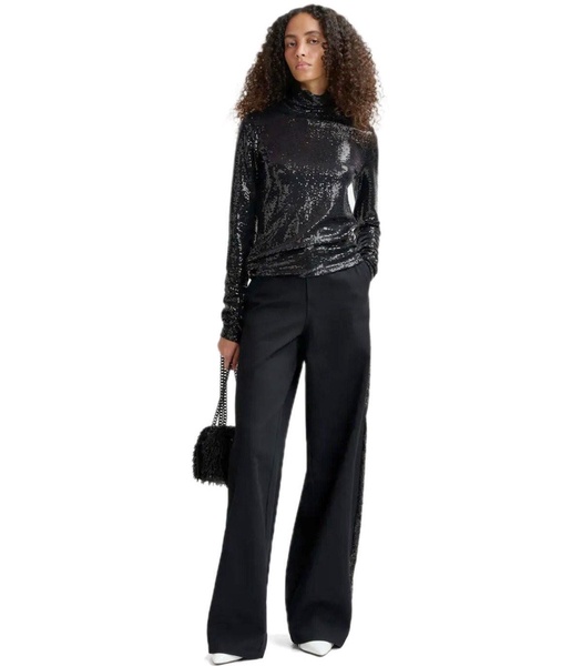 Essentiel Antwerp  Gorror Black Wide Leg Trousers