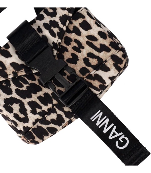 ganni tech mini animal print crossbody bag