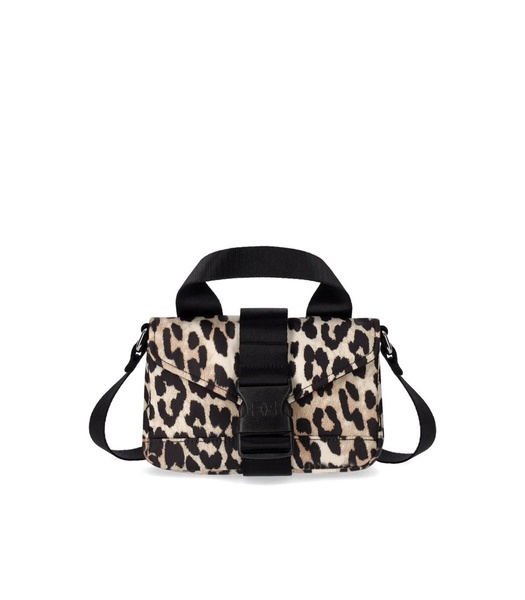 ganni tech mini animal print crossbody bag