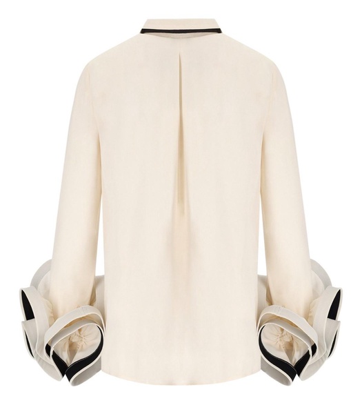 elisabetta franchi butter shirt with ruffles