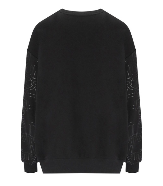  elisabetta franchi black sweatshirt with logo print