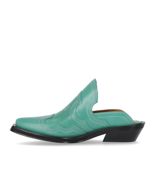 Ganni  Western Green Mule