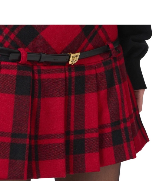 elisabetta franchi tartan belted skirt