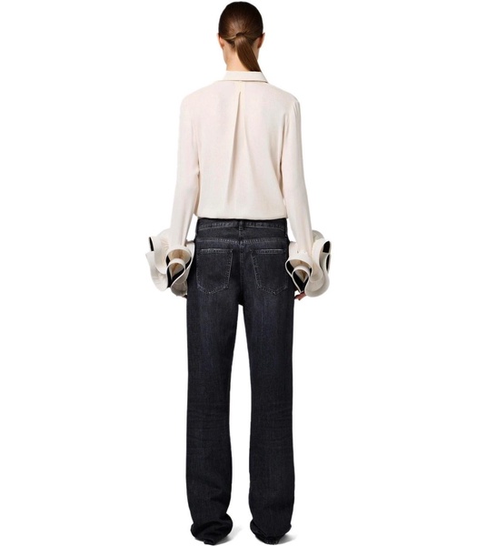 elisabetta franchi butter shirt with ruffles