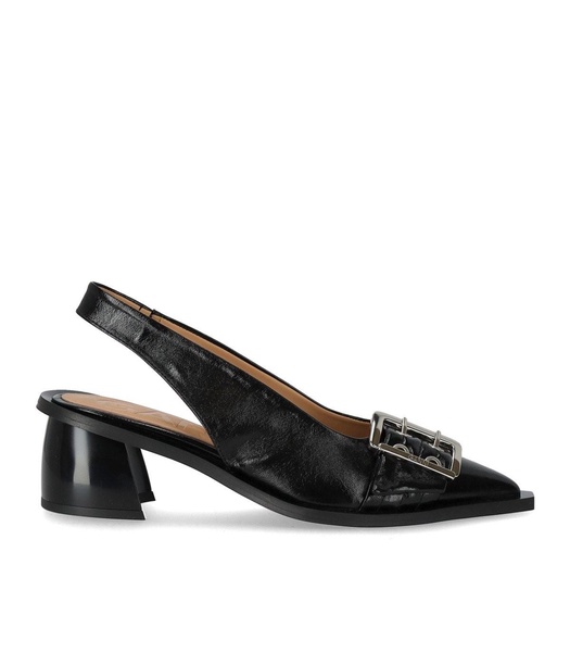 Ganni  Black Slingback Pumps With Buckle