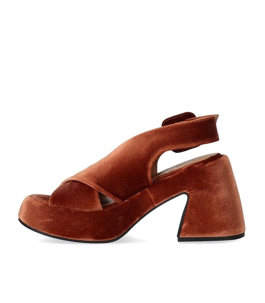 ganni brick red heeled sandal